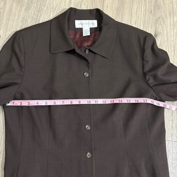 Vtg Jones New York Brown Wool Blazer Made in USA Women’s Size 12 Career Academia - Picture 5 of 15
